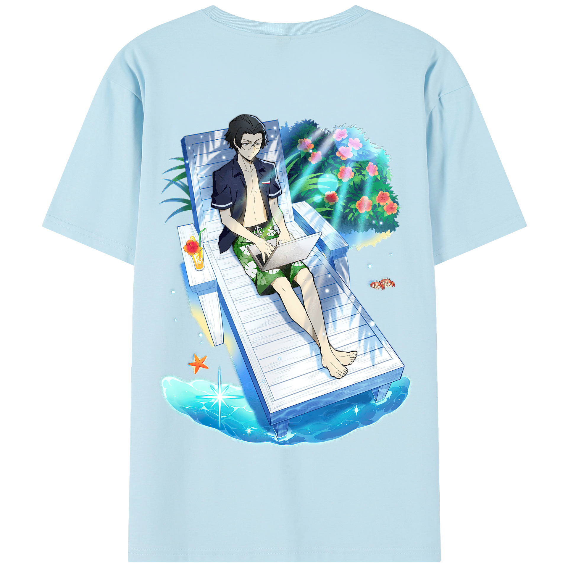 （画像用） 文豪ストレイドッグス Bungo Stray Dogs 綿100％半袖Tシャツ（背面プリント）